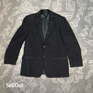 Pronto Uomo Men's Black Cashmere Blazer Two-Button Formal Jacket